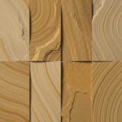 Close up of various sandstone textures and colors